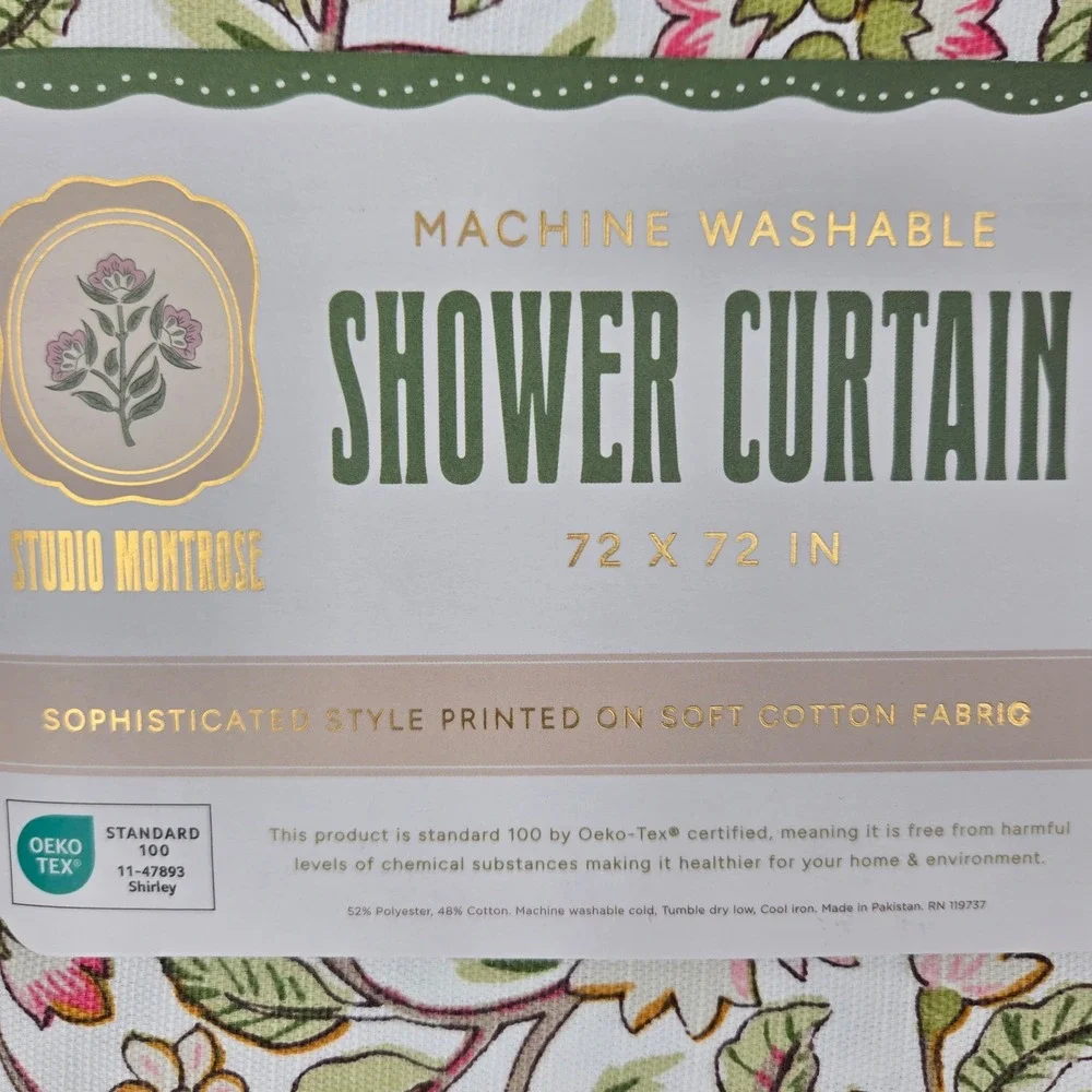 Studio Montrose New 72x72 Shower Curtain Floral Scalloped Cottagecore